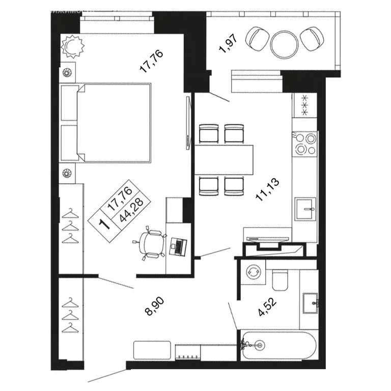 1-комнатная квартира: Апрелевка, жилой комплекс Времена Года, к11 ... - Фото 1