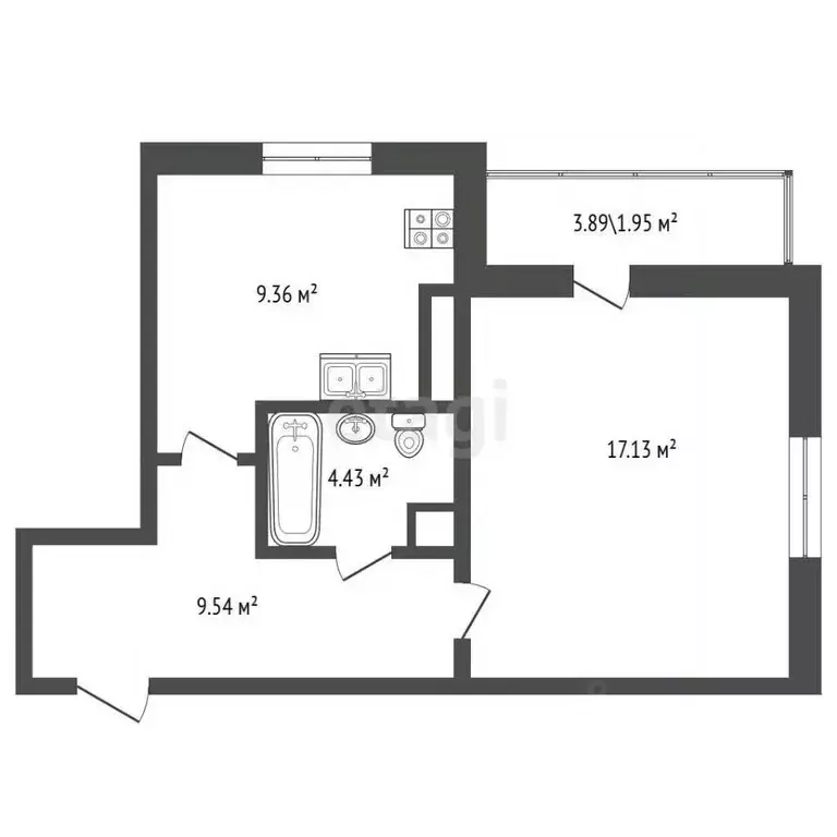 1-к кв. Калужская область, Калуга бул. Солнечный, 18 (42.4 м) - Фото 2