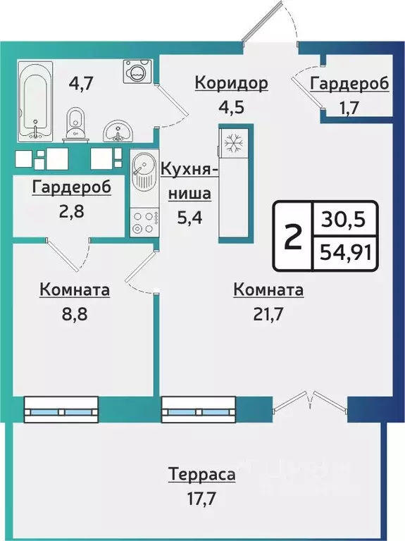 2-к кв. Удмуртия, Ижевск Аэропорт жилрайон, Артнова жилой комплекс ... - Фото 0