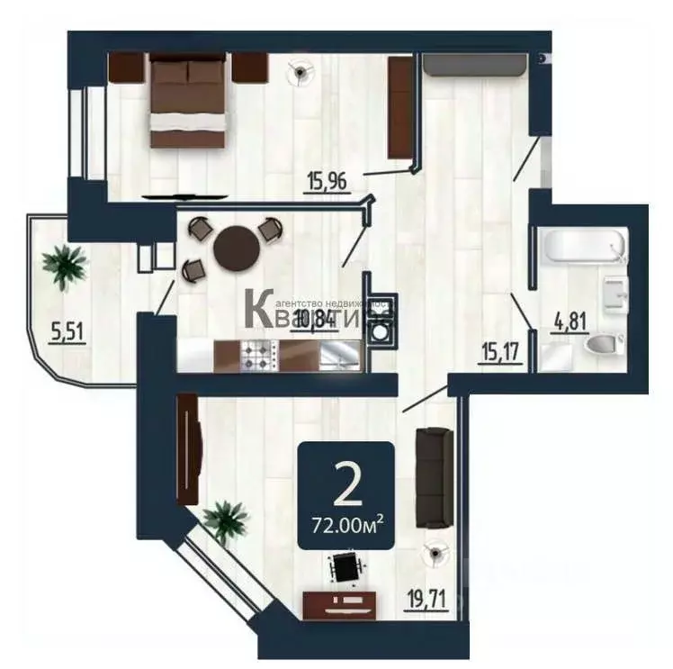 2-к кв. Смоленская область, Смоленск ул. Попова, 30 (72.0 м) - Фото 1