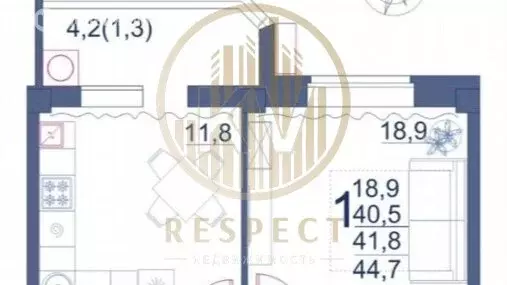 1-комнатная квартира: Ессентуки, улица Шмидта, 100 (45 м) - Фото 0