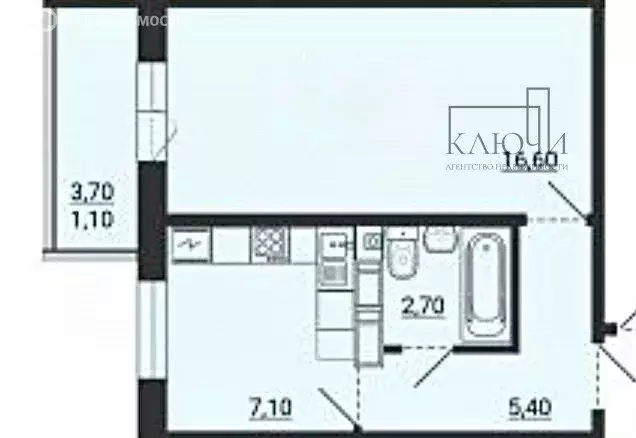 1-комнатная квартира: Магнитогорск, проспект Карла Маркса, 237/4 (32.4 ... - Фото 2
