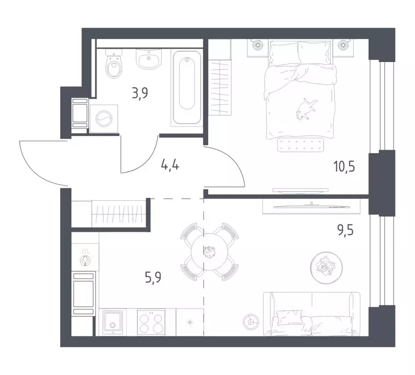 1-комнатная квартира: Мытищи, 1-й Стрелковый переулок, 5к1 (34.7 м) - Фото 1