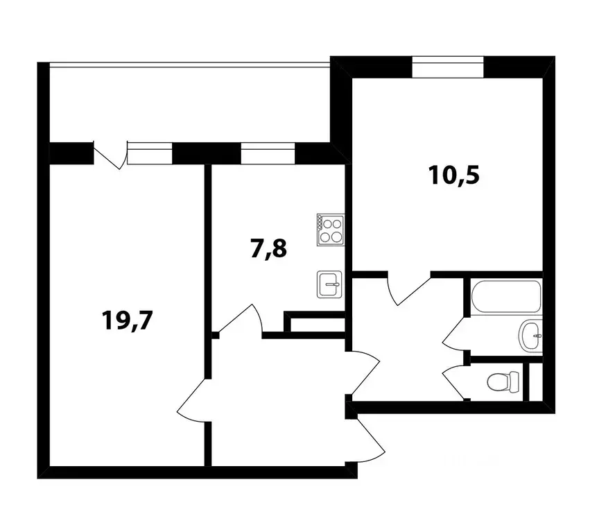 2-к кв. Санкт-Петербург Выборгское ш., 31 (55.0 м) - Фото 1