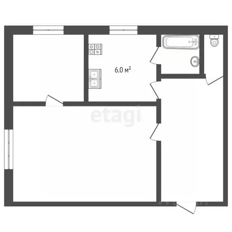 2-к кв. Вологодская область, Вологда Молочное пгт, ул. Емельянова, 8 ... - Фото 2