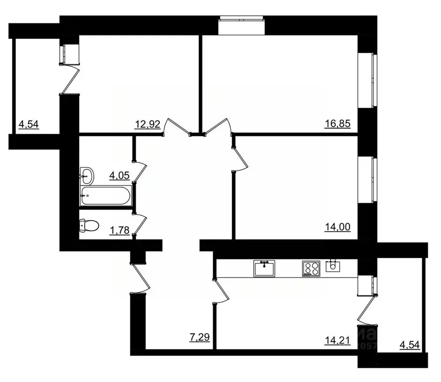 3-к кв. Костромская область, Кострома Малышково мкр,  (86.67 м) - Фото 0