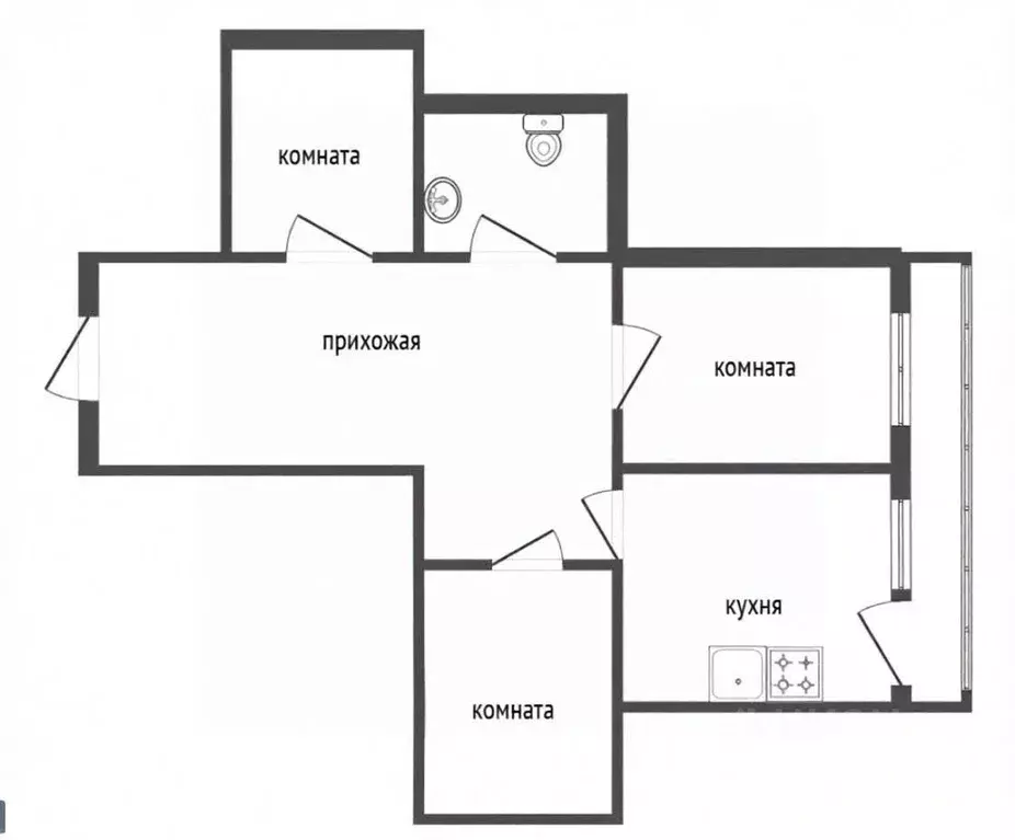 3-к кв. Ярославская область, Ярославль ул. Лермонтова, 7 (77.5 м) - Фото 2