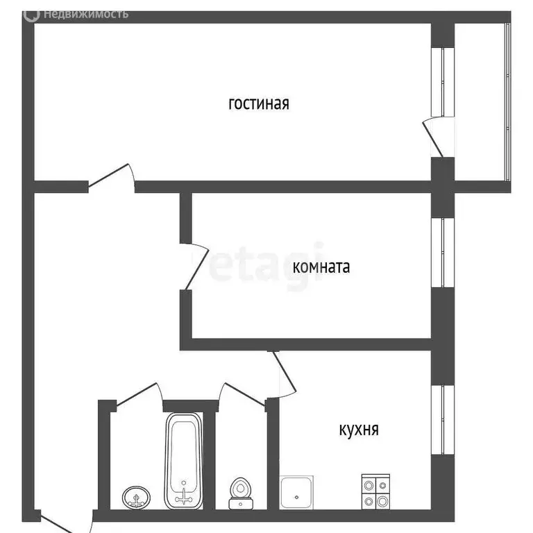2-комнатная квартира: Мичуринск, Красноармейская улица, 10 (40.8 м) - Фото 0