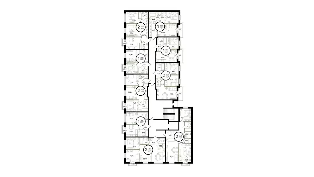 2-комнатная квартира: Тюмень, улица Александра Звягина, 3 (68.76 м) - Фото 1