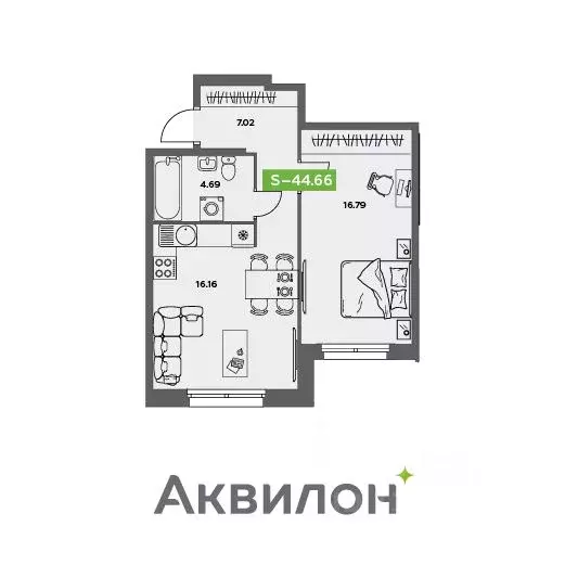 1-к кв. Архангельская область, Северодвинск Аквилон Север жилой ... - Фото 0