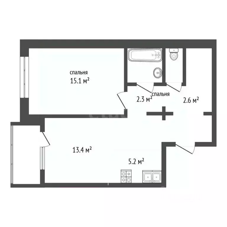 1-к кв. Алтайский край, Барнаул ул. Имени В.Т. Христенко, 7 (47.3 м) - Фото 2