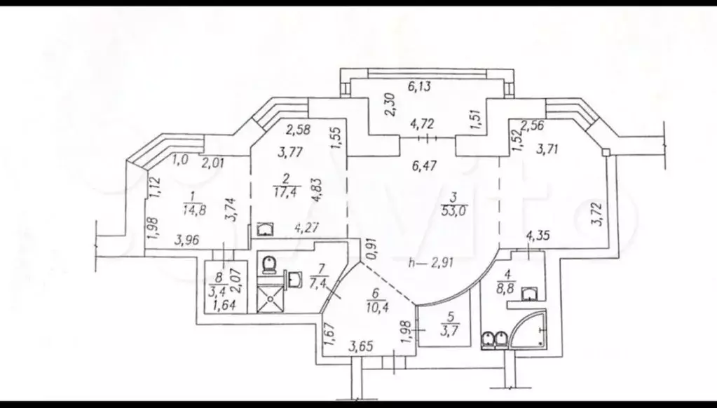 4-к кв. Кемеровская область, Новокузнецк ул. Тольятти, 62/3 (131.0 м) - Фото 0