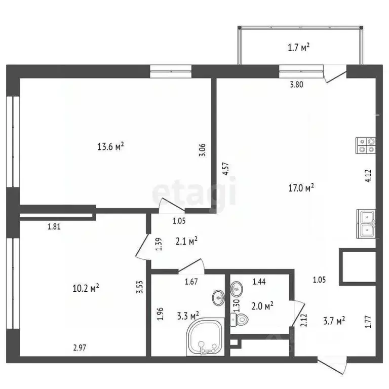 2-к кв. Тюменская область, Тюмень Тарманы мкр, ул. Малышева, 31к1 ... - Фото 2