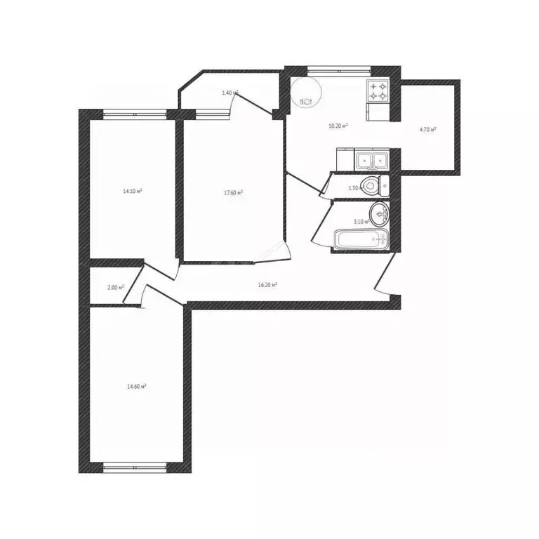 3-к кв. Брянская область, Брянский район, Снежское с/пос, пос. Путевка ... - Фото 2