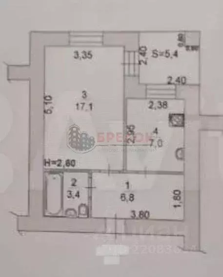 1-к кв. Ростовская область, Ростов-на-Дону просп. Королева, 28 (34.0 ... - Фото 1