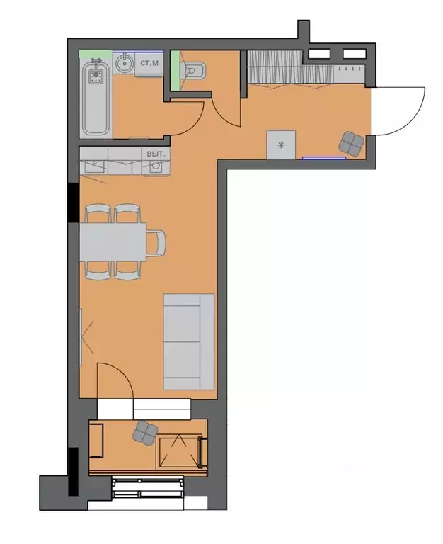 Студия Саха (Якутия), Якутск ул. Чкалова, 39А (29.36 м) - Фото 1