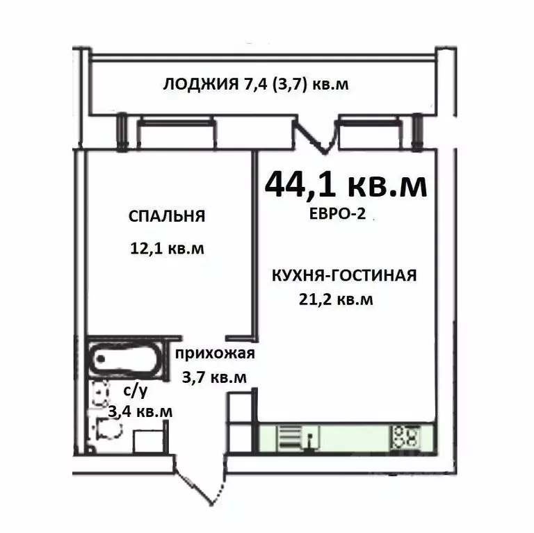 1-к кв. Вологодская область, Вологда ул. Чернышевского, 110Ак1 (44.0 ... - Фото 1