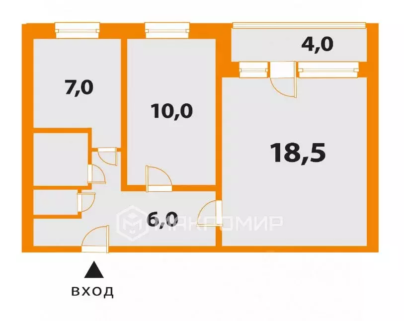 2-к кв. Санкт-Петербург Долгоозерная ул., 10 (47.0 м) - Фото 1