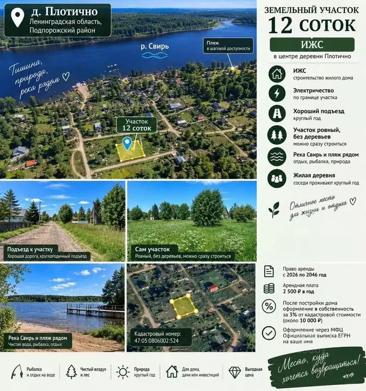 Участок в Ленинградская область, Подпорожское городское поселение, д. ... - Фото 1