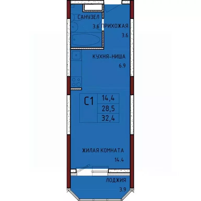 Студия Тульская область, Тула городской округ, с. Осиновая Гора, ... - Фото 0