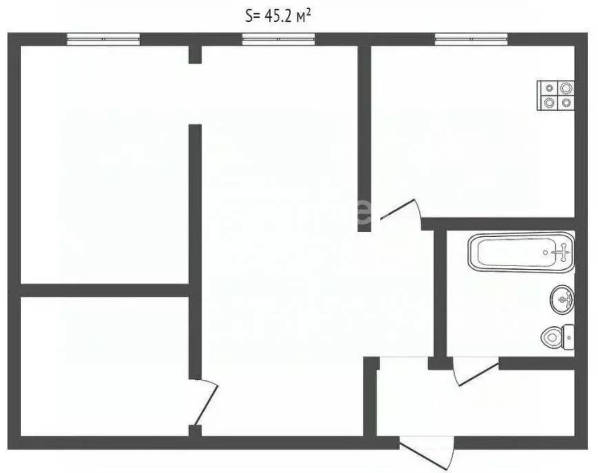 2-к кв. Тульская область, Тула просп. Ленина, 115А (45.0 м) - Фото 1