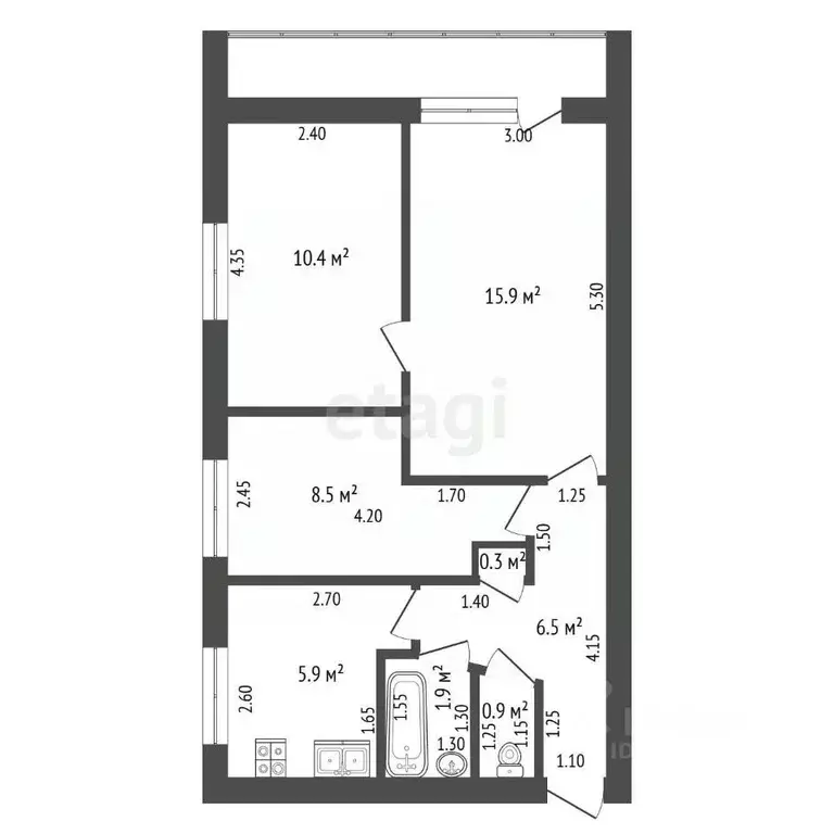 3-к кв. Тамбовская область, Мичуринск ул. 7 Ноября, 48 (50.3 м) - Фото 1