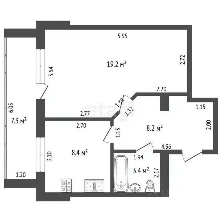 1-к кв. Мордовия, Саранск Ярославская ул., 9к1 (42.8 м) - Фото 2