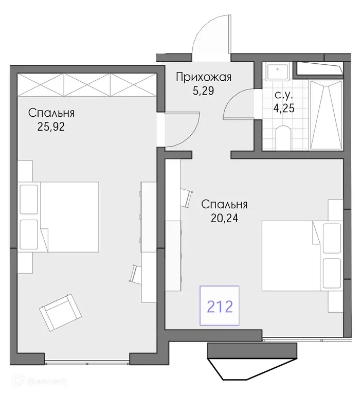 Продаётся 2-к квартира, 55.7 м - Фото 0