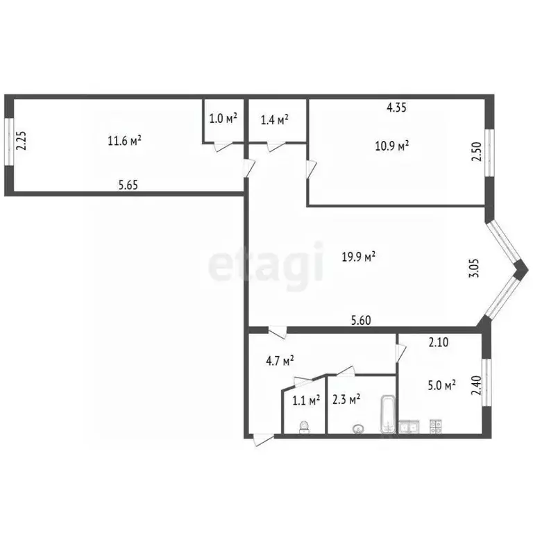 3-к кв. Ленинградская область, Ломоносовский район, Виллозское ... - Фото 1