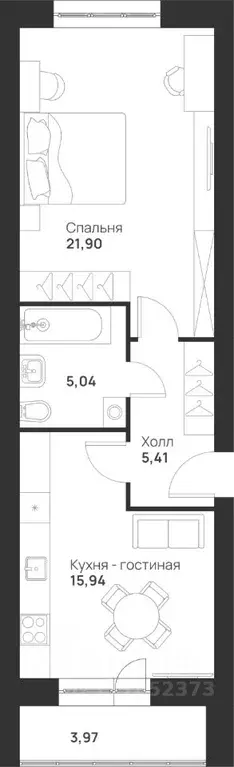 1-к кв. Тульская область, Тула ул. Героев России, 4 (52.26 м) - Фото 1