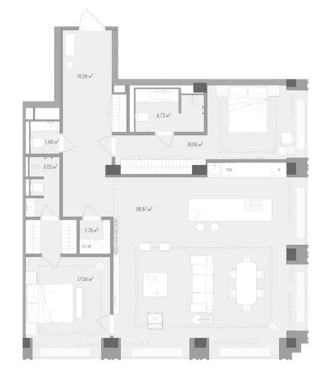 2-комнатная квартира: Москва, Садовая-Сухаревская улица, 14с1 (122.9 ... - Фото 0