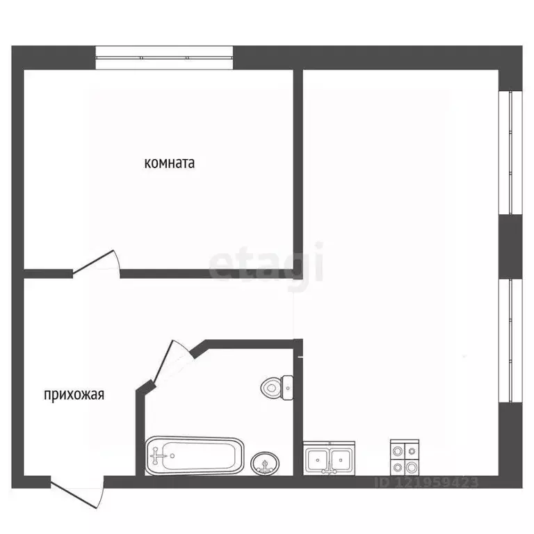 1-к кв. Архангельская область, Коряжма просп. Ленина, 32А (29.8 м) - Фото 1