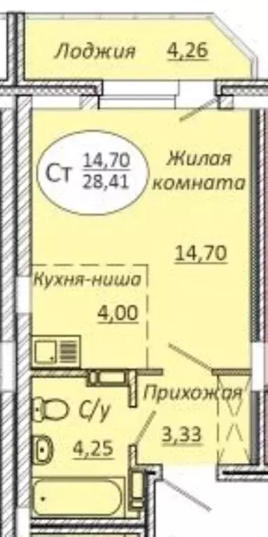 Студия Новосибирская область, Новосибирск 2-я Воинская ул., 53 (28.5 ... - Фото 0