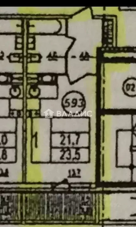 Студия Санкт-Петербург бул. Александра Грина, 1 (23.5 м) - Фото 2