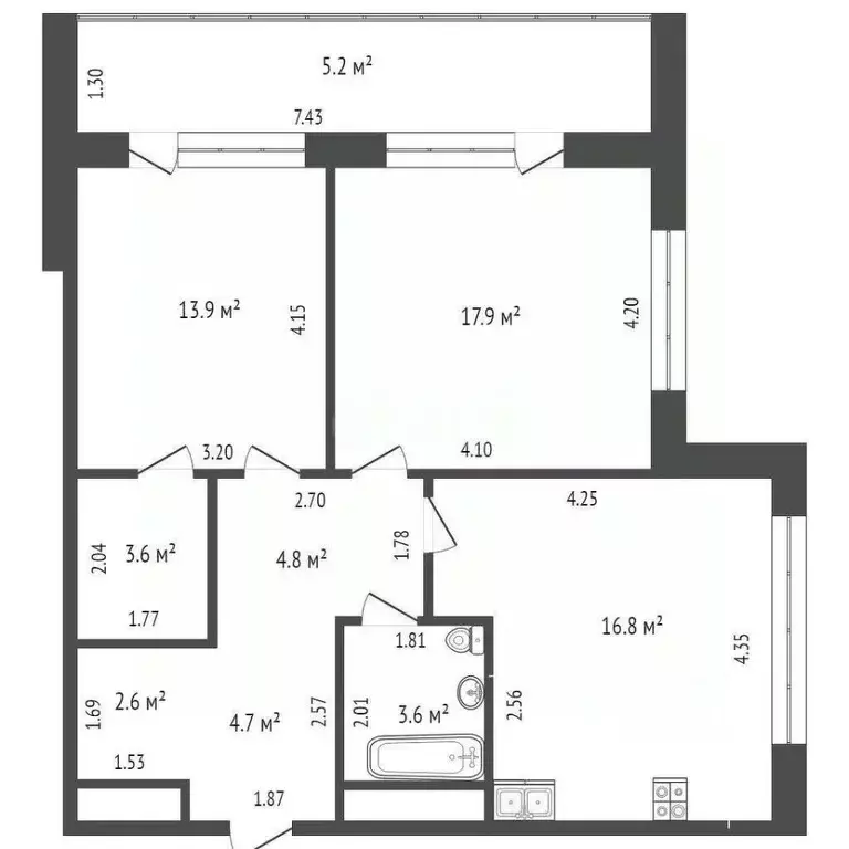 2-к кв. Москва ул. Виктора Маслова, 2 (73.0 м) - Фото 1