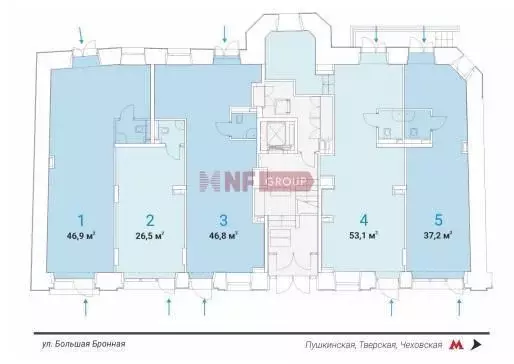 Торговая площадь в Москва Большая Бронная ул., 25С3 (53 м) - Фото 1