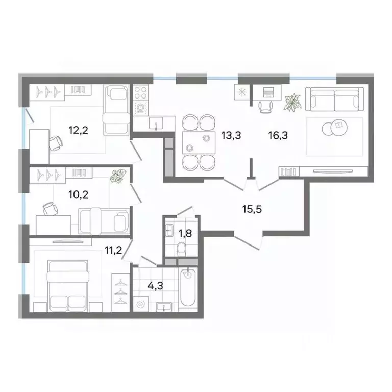 4-к кв. Московская область, Раменский муниципальный округ, Ильинский ... - Фото 1