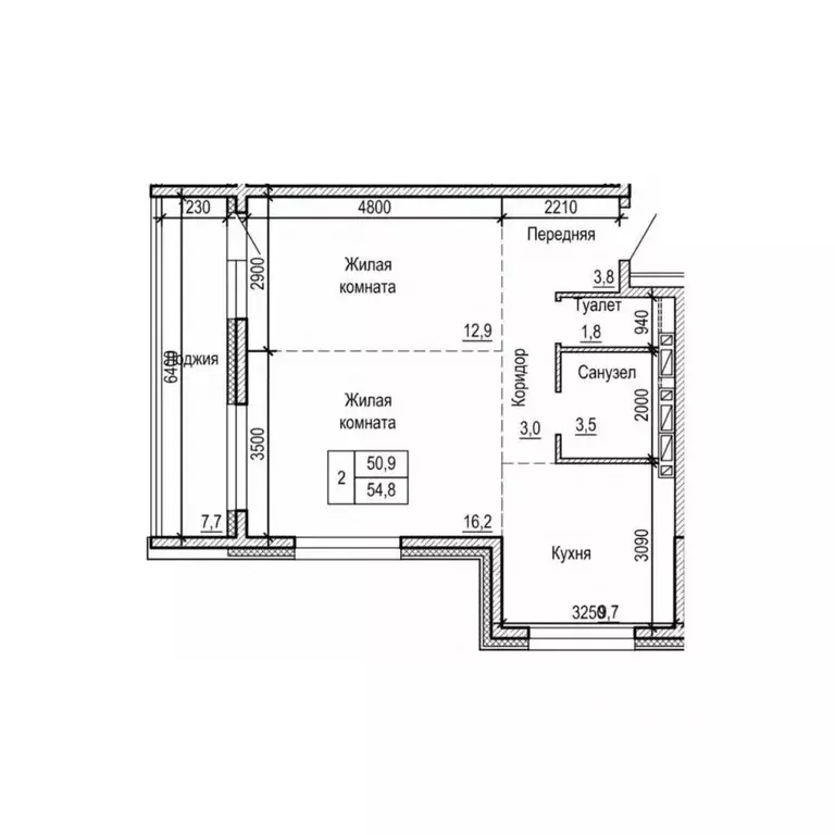 2-к кв. Приморский край, Владивосток На Черняховского жилой квартал,  ... - Фото 2