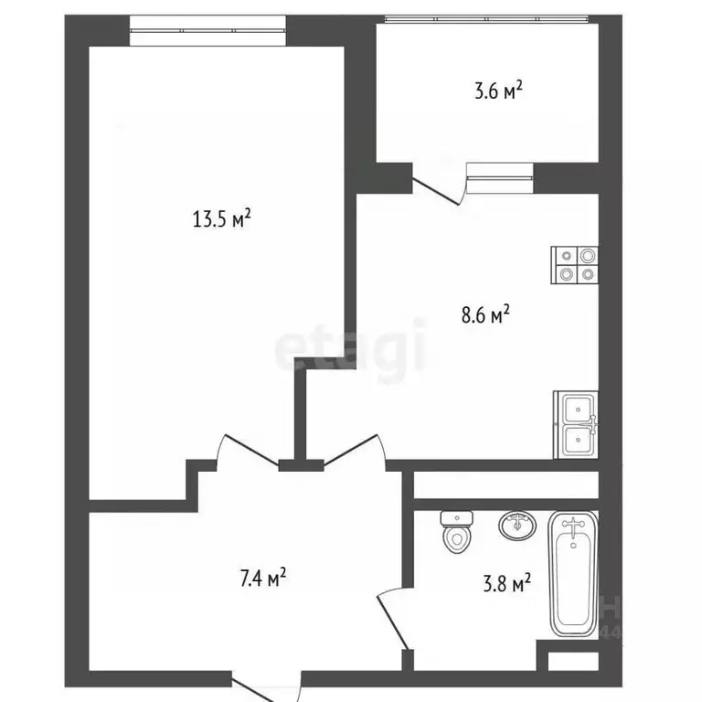 1-к кв. Тюменская область, Тюмень Дамбовская ул., 25к1 (35.5 м) - Фото 1