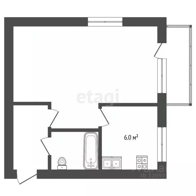 1-к кв. Тамбовская область, Тамбов Мичуринская ул., 98 (31.6 м) - Фото 1