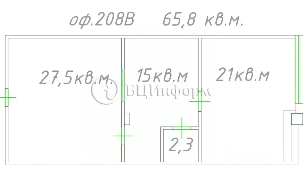 Офис в Санкт-Петербург Краснопутиловская ул., 69 (66 м) - Фото 1
