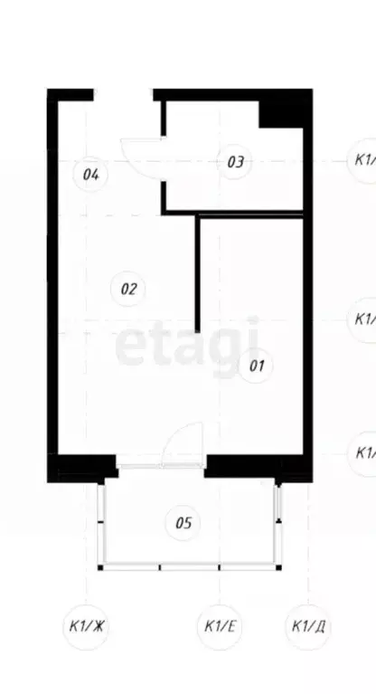 1-к кв. Татарстан, Казань ул. Гаврилова, 1 (27.01 м) - Фото 1