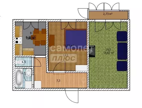 2-к кв. Алтайский край, Бийск Советская ул., 218 (54.0 м) - Фото 2