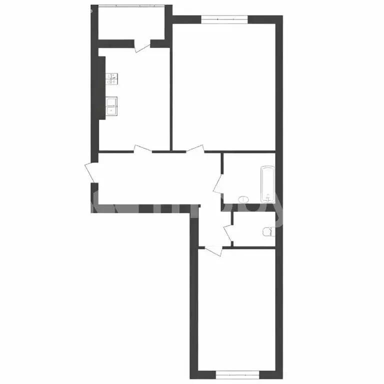 2-комнатная квартира: Калининград, Елизаветинская улица, 4к1 (55 м) - Фото 1