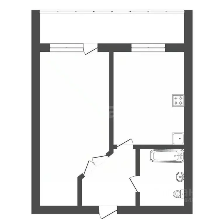 1-к кв. Амурская область, Благовещенск Октябрьская ул., 249 (26.4 м) - Фото 1