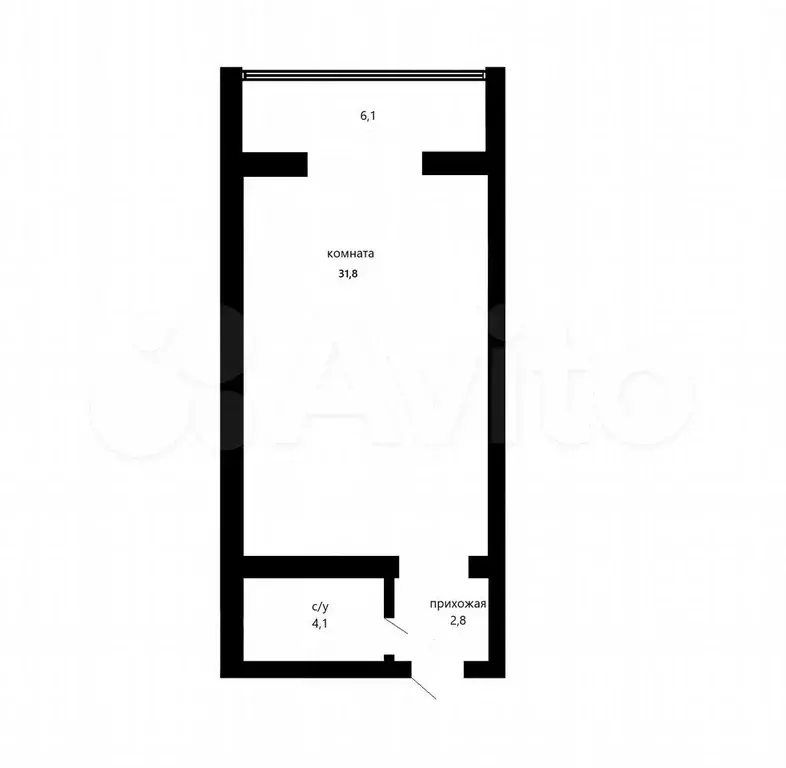 Квартира-студия, 45 м, 1/3 эт. - Фото 0