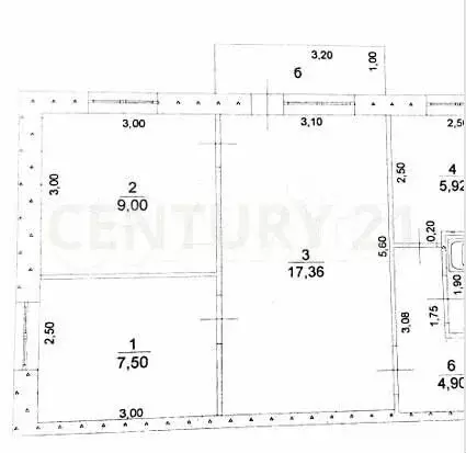3-к. квартира, 48,5 м, 5/5 эт. - Фото 0