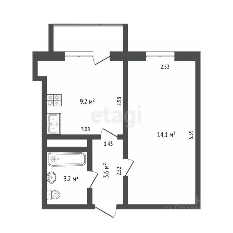 1-к кв. Тюменская область, Тюмень ул. Станислава Карнацевича, 7 (30.0 ... - Фото 2