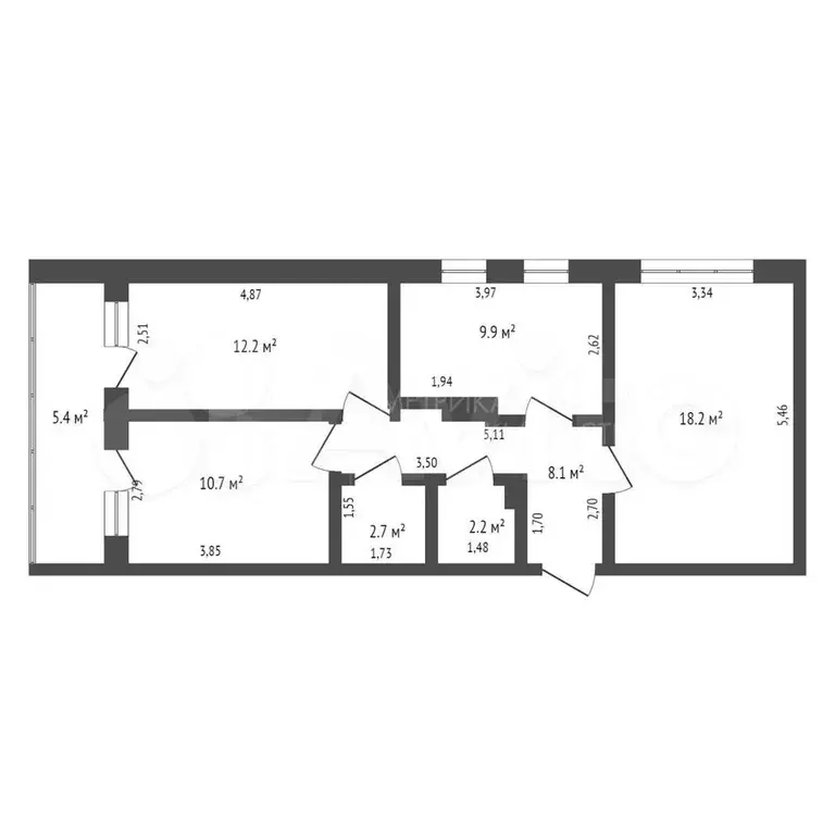 3-к. квартира, 65 м, 3/9 эт. - Фото 0