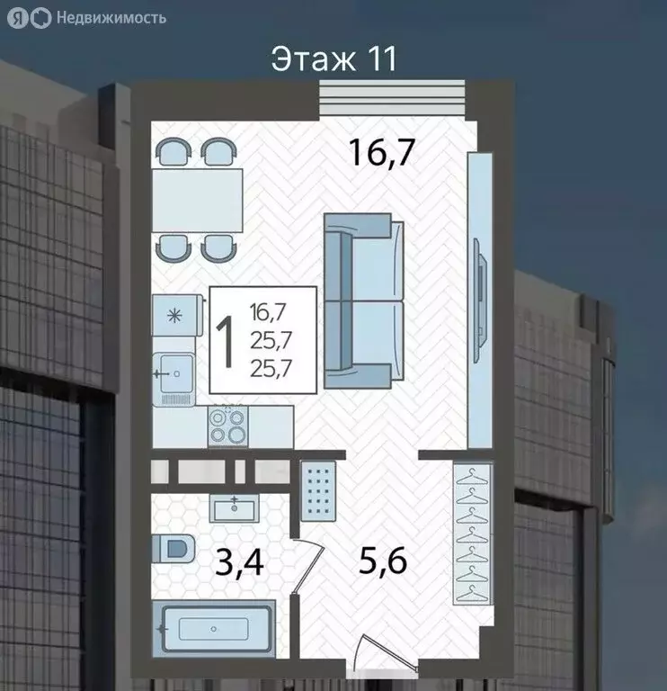 Помещение свободного назначения (25.7 м) - Фото 1